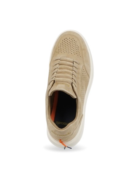 Barracuda - Sneakers beige Phoenix in morbidissimo camoscio traforato per uomo