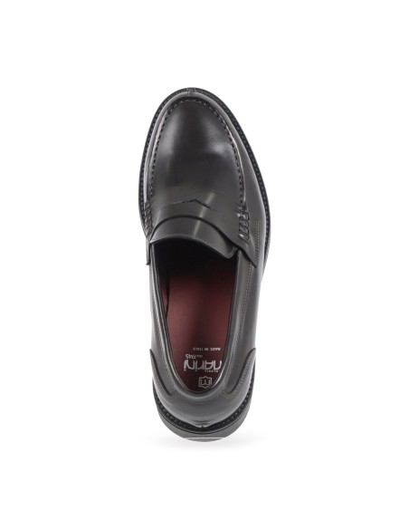 Calzoleria Marini - Mocassino marrone in pelle con passante per uomo |