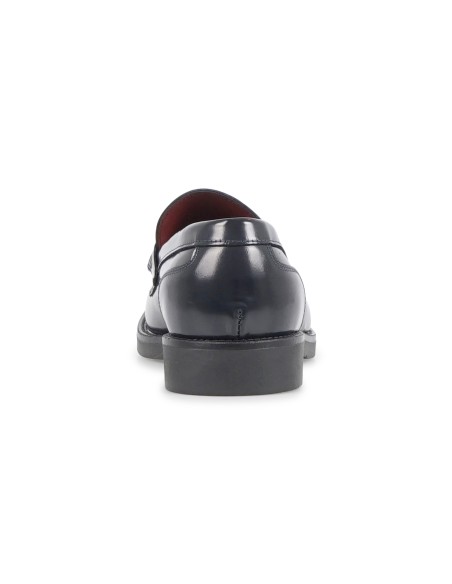 Calzoleria Marini - Mocassino blu in pelle con passante per uomo | w1601/vento