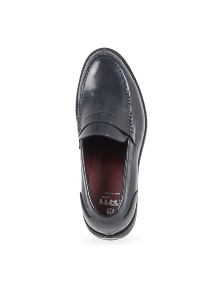 Calzoleria Marini - Mocassino blu in pelle con passante per uomo | w1601/vento