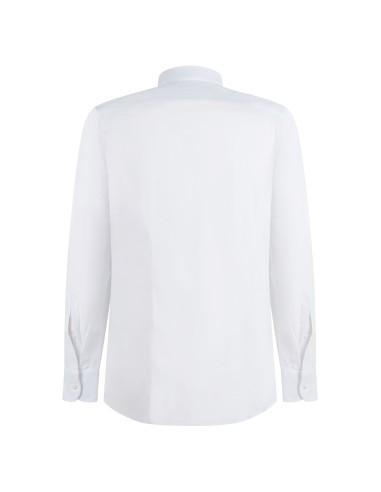Lavorazione Sartoriale - Camicia bianca in tessuto tecnico custom fit per uomo