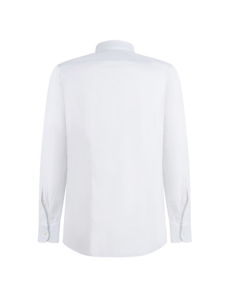 Lavorazione Sartoriale - Camicia bianca in tessuto tecnico custom fit per uomo