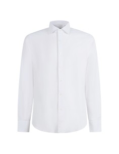 Lavorazione Sartoriale - Camicia bianca in tessuto tecnico custom fit per uomo