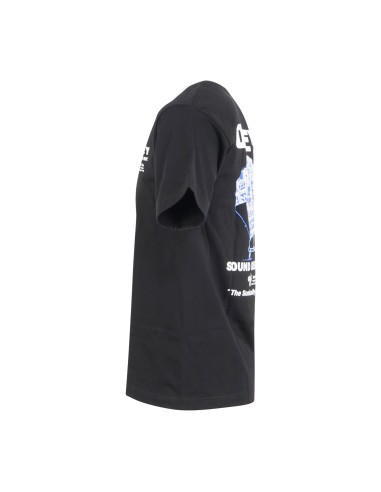 Obey - T-shirt nera Saund con stampa logo sul fronte e sul retro per uomo |