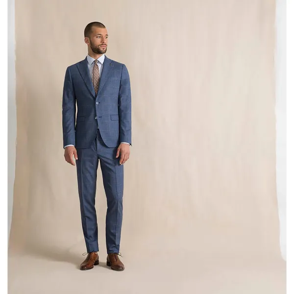 Paoloni Cerimonia - Abito check blu per uomo | 