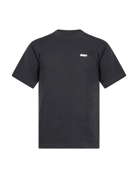 Obey - T-shirt nera Heat Map con stampa logo sul fronte e sul retro per uomo |