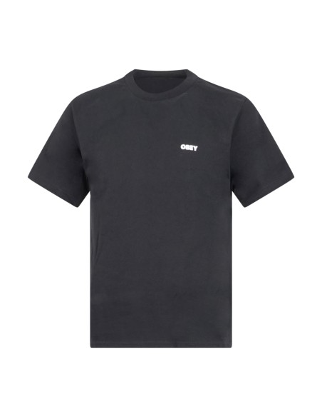 Obey - T-shirt nera Halping con stampa logo sul fronte e sul retro per uomo |