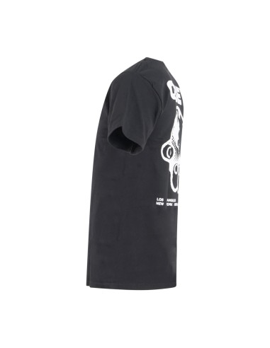 Obey - T-shirt nera Halping con stampa logo sul fronte e sul retro per uomo |