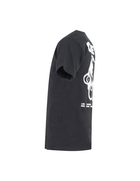 Obey - T-shirt nera Halping con stampa logo sul fronte e sul retro per uomo |