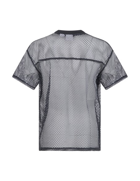 Obey - T-shirt nera Cllegiate in rete con stampa siligrafica sul fronte per