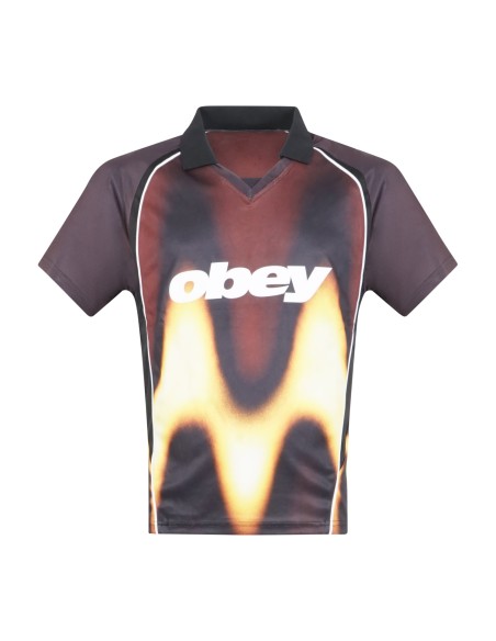 Obey - T-shirt multicolore Blurred Soccer in tessuto per uomo | 131080378 bnr