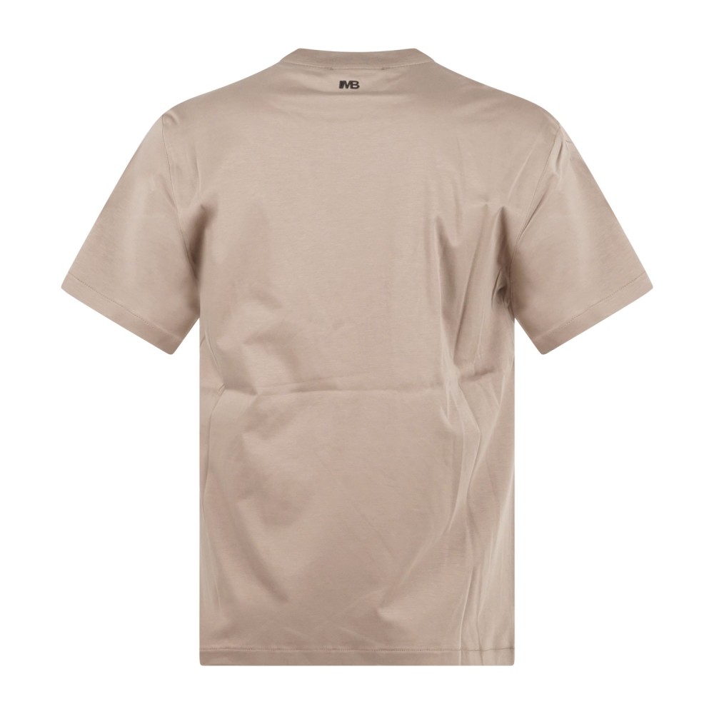 I'm Brian - T-shirt marrone manica corta con patch logo a rilievo sul retro per