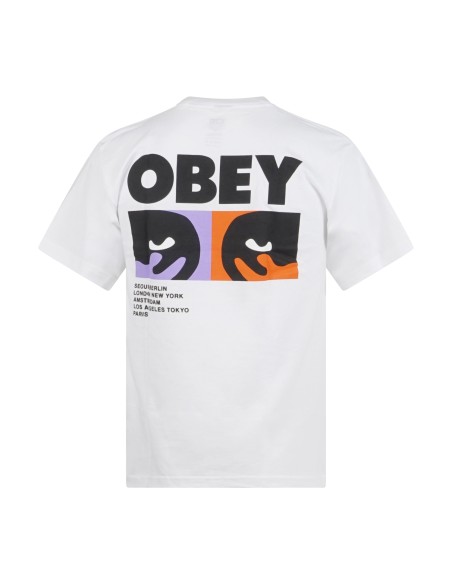 Obey - T-shirt bianca Always con stampa logo sul fronte e sul retro per uomo |