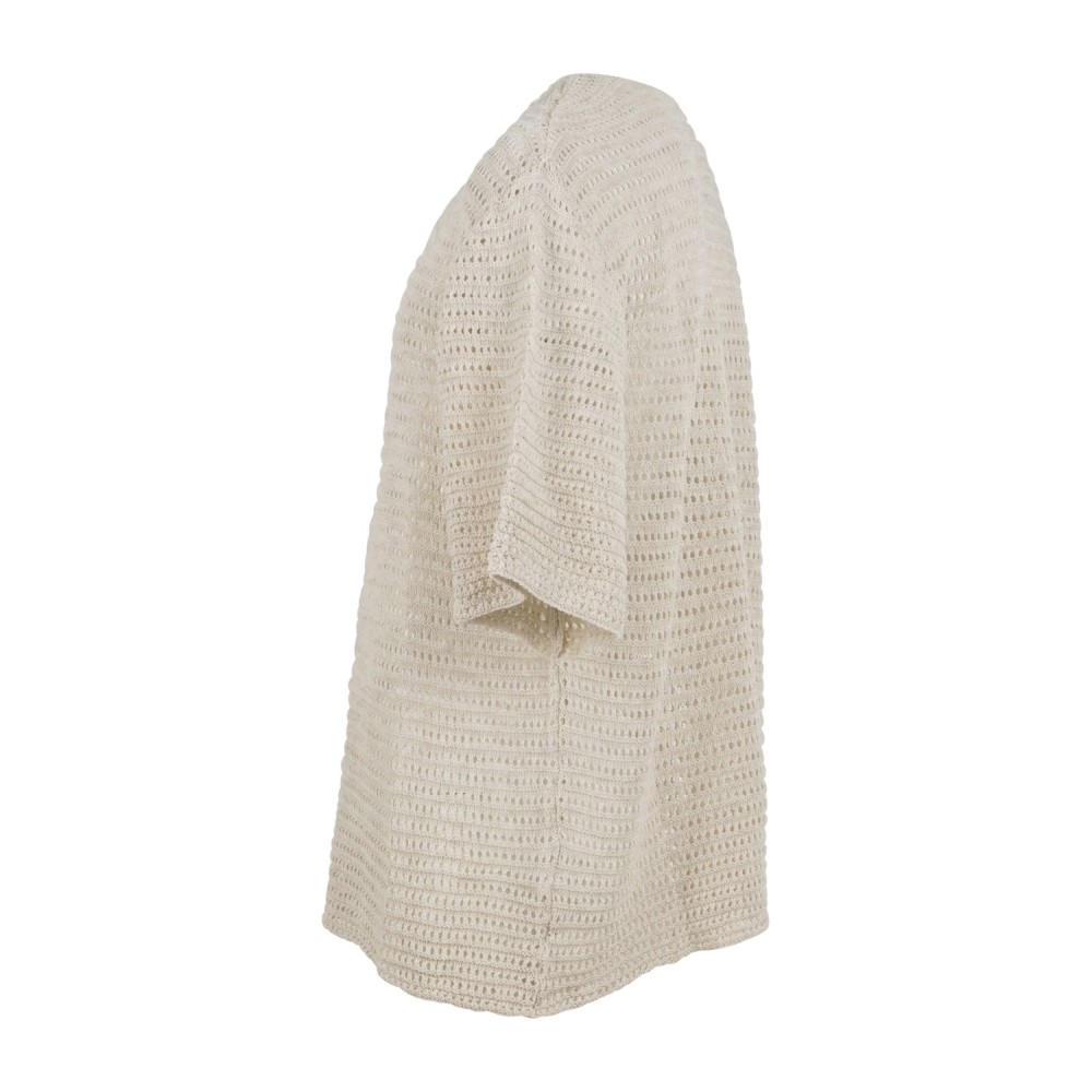 I'm Brian - T-shirt beige mezza manica con lavorazione in maglia per uomo |