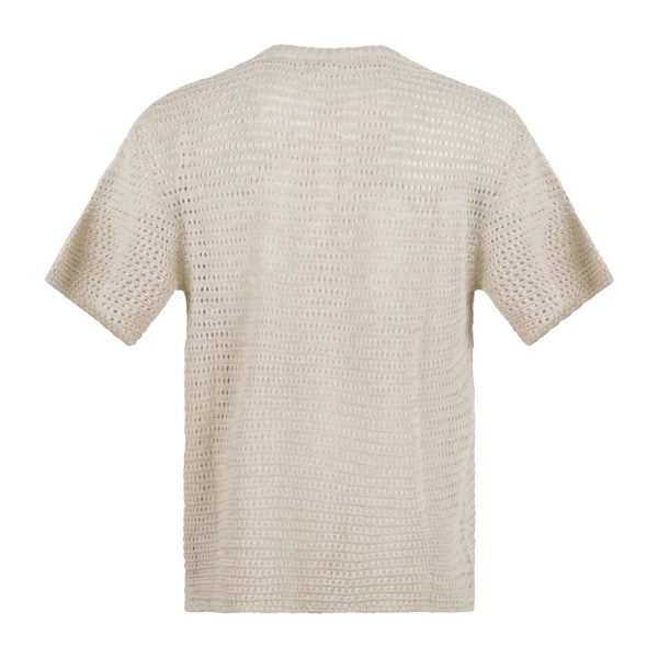 I'm Brian - T-shirt beige mezza manica con lavorazione in maglia per uomo |