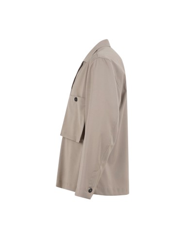 I'm Brian - Giacca overshirt beige con taschini sul petto per uomo | ca3625