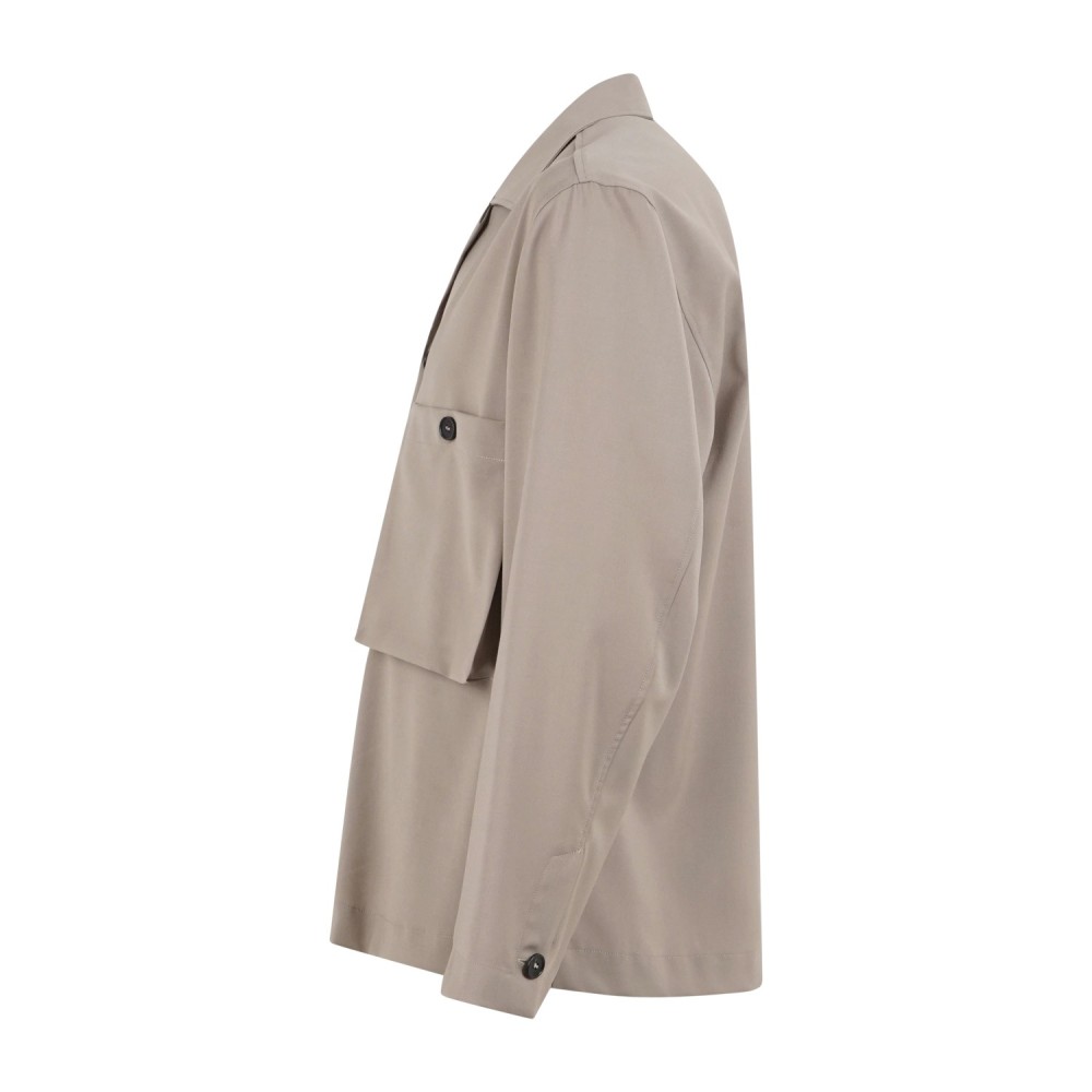 I'm Brian - Giacca overshirt nera taschino applicato per uomo | ca3625 taupe