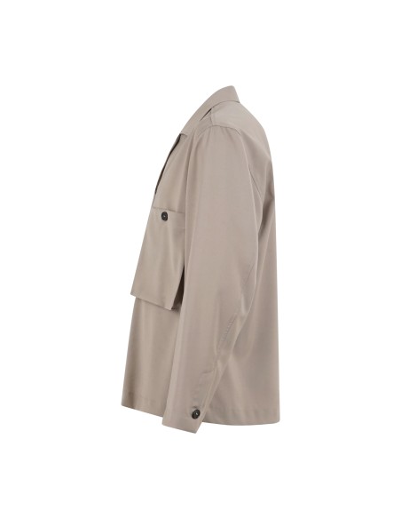 I'm Brian - Giacca overshirt beige con taschini sul petto per uomo | ca3625