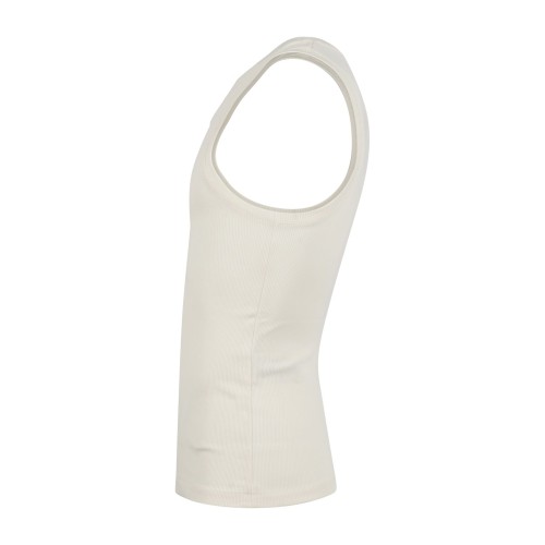 I'm Brian - Canotta bianca con stampa logo a rilievo sul retro a coste per uomo 2