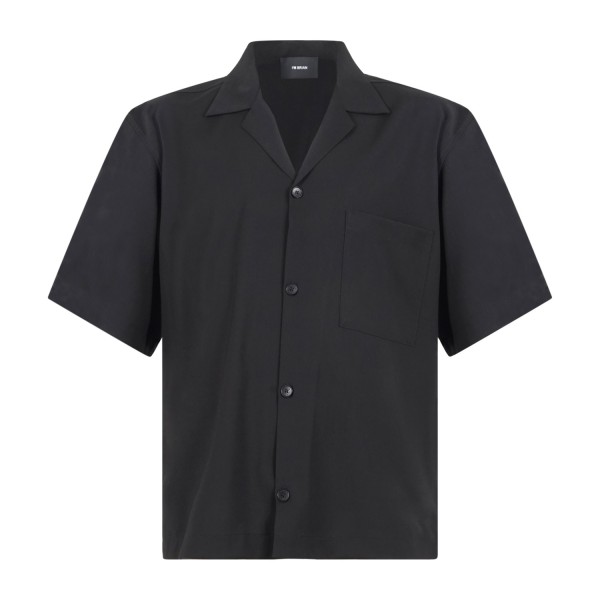 I'm Brian - Camicia nera mezza manica con taschino sul petto per uomo | ca3623