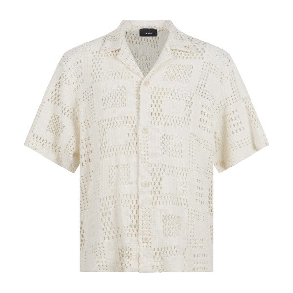 I'm Brian - Camicia bianca mezza manica con lavorazione traforata per uomo |