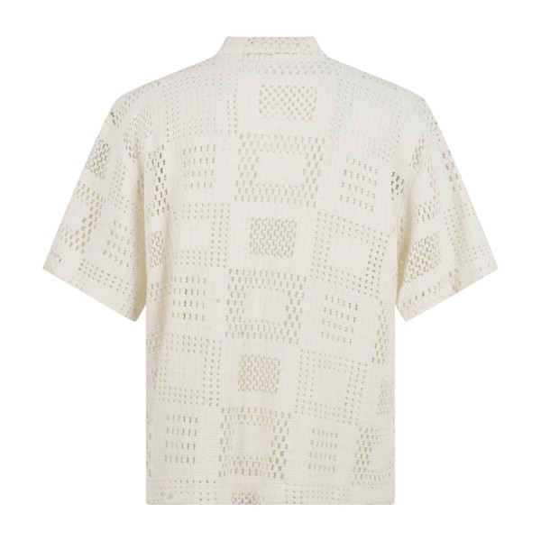 I'm Brian - Camicia bianca mezza manica con lavorazione traforata per uomo |