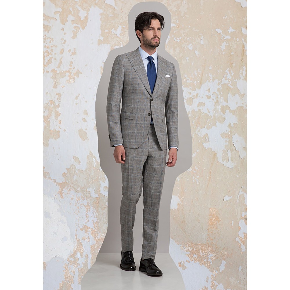 Abito check grigio per uomo | MaisonBorracci