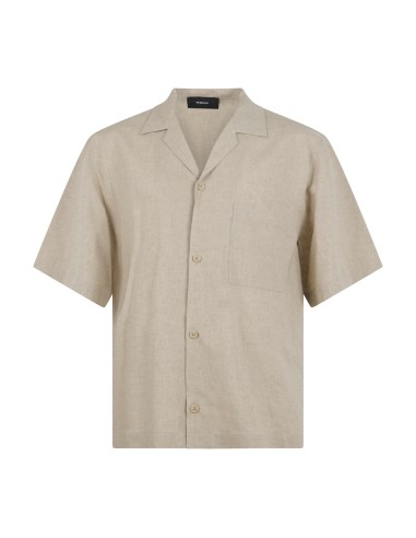 I'm Brian - Camicia beige mezza manica con taschino sul petto per uomo | ca3637