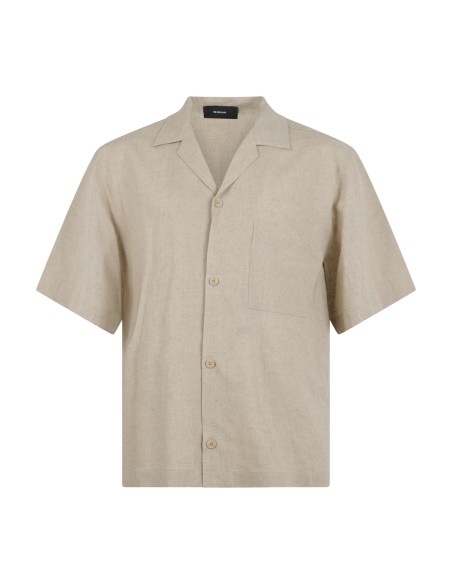 I'm Brian - Camicia beige mezza manica con taschino sul petto per uomo | ca3637