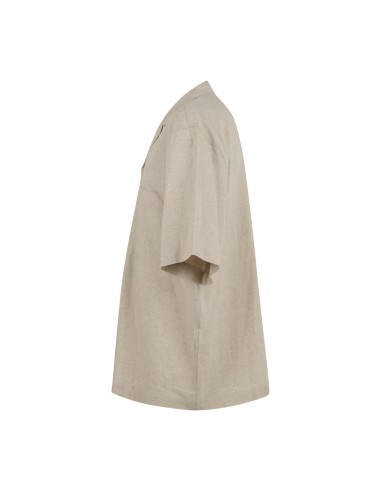 I'm Brian - Camicia beige mezza manica con taschino sul petto per uomo | ca3637