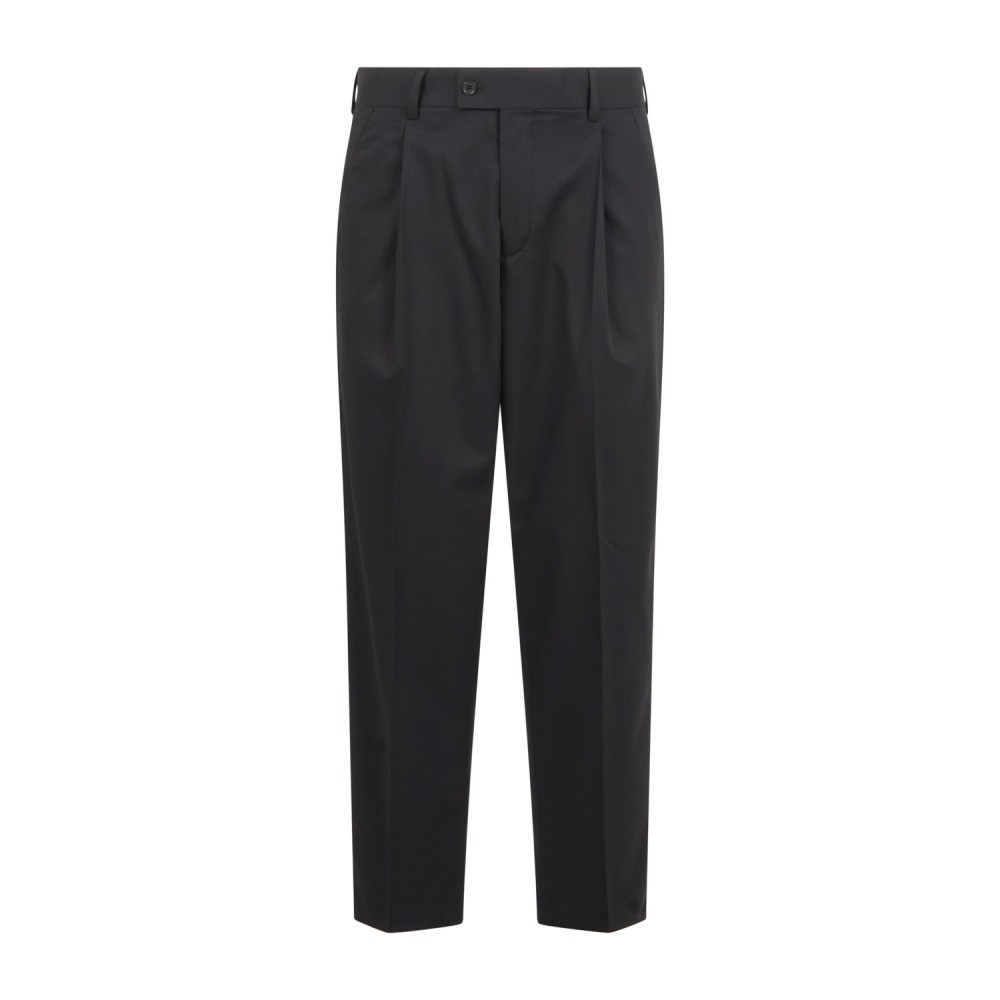 Marsem - Abito nero doppiopetto con collo coreano e pantalone con pince per