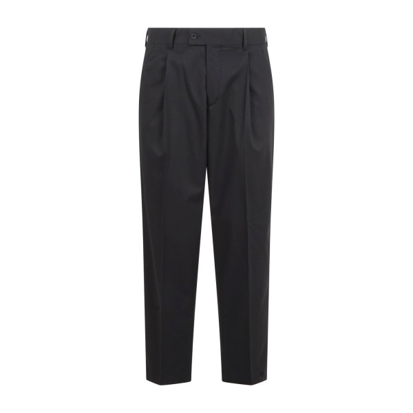 Marsem - Abito nero doppiopetto con collo coreano e pantalone con pince per