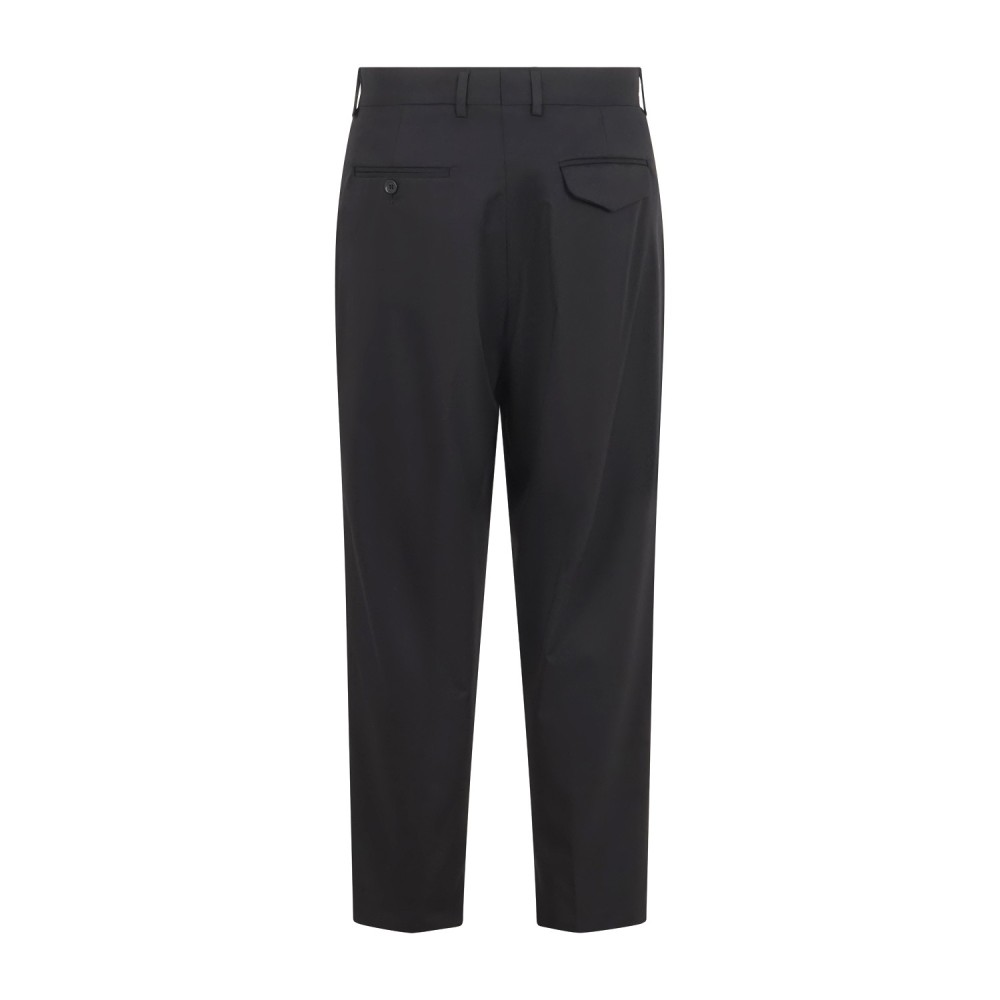 Marsem - Abito nero doppiopetto con collo coreano e pantalone con pince per