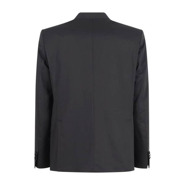 Marsem - Abito nero doppiopetto con collo coreano e pantalone con pince per