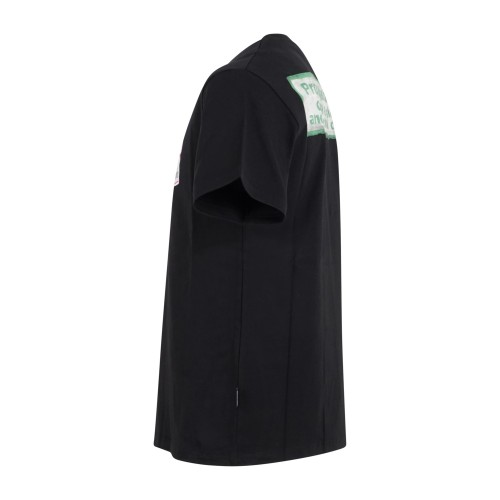 Propaganda - T-shirt nera Pocket manica corta con stampa serigrafica su fronte 2