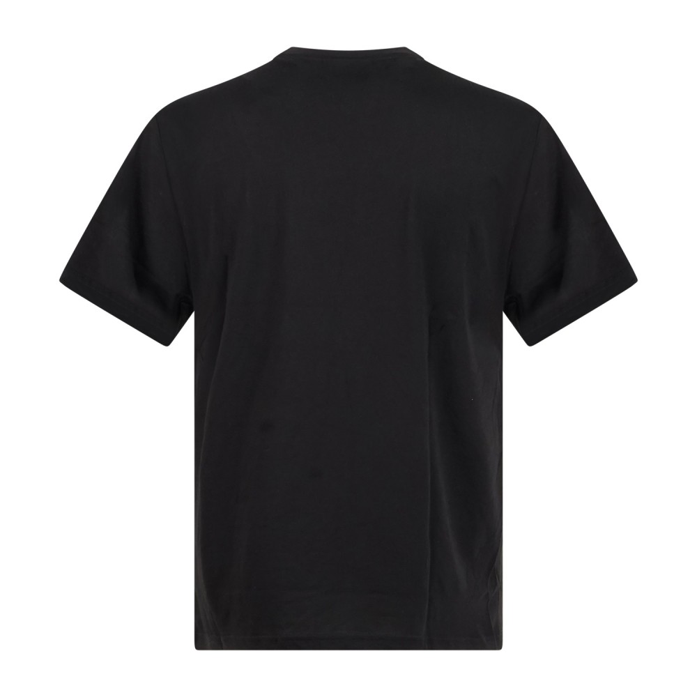 Emporio Armani - T-shirt nera manica corta con patch logo sul petto per uomo |