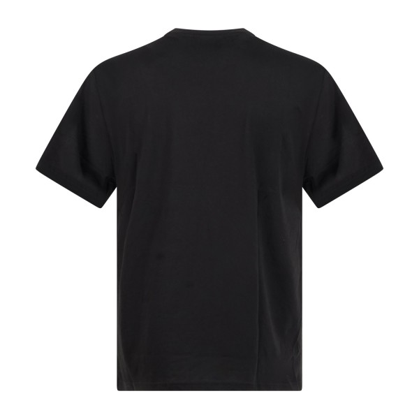 Emporio Armani - T-shirt nera manica corta con patch logo sul petto per uomo |