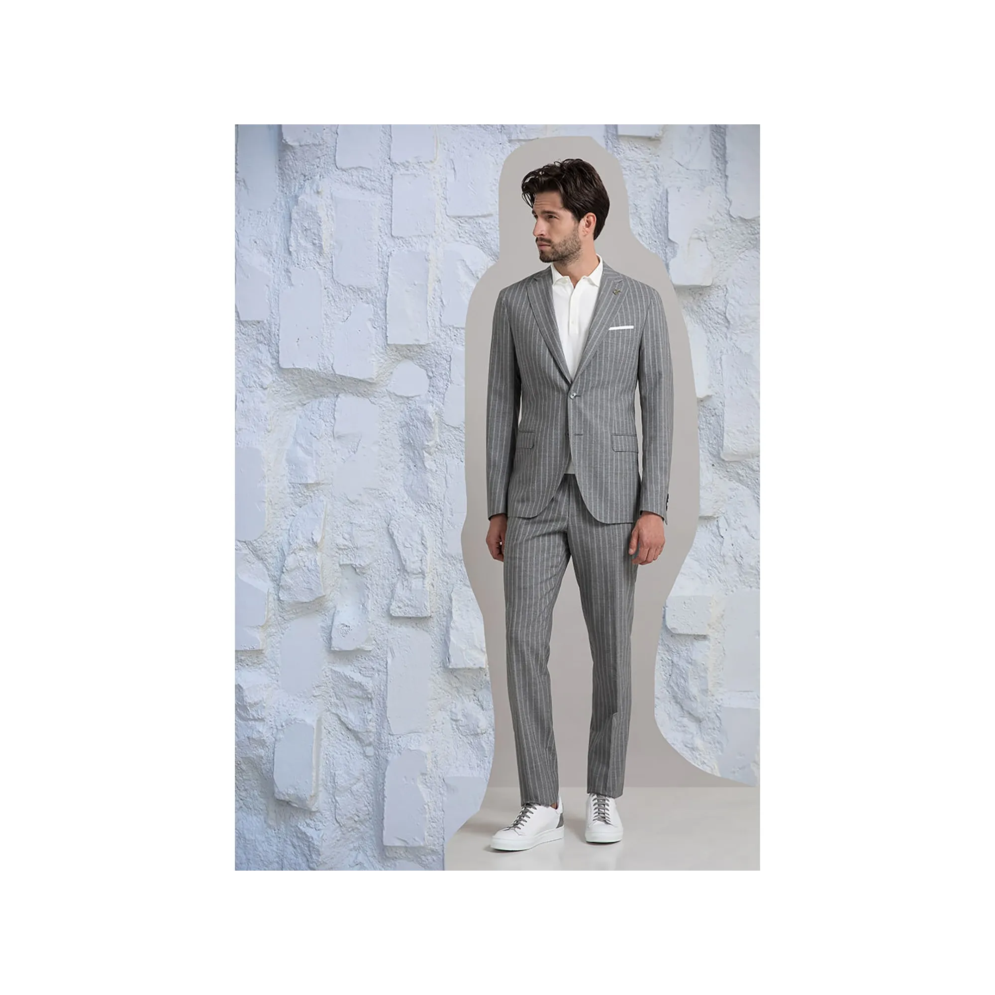 Vestito elegante on sale uomo grigio