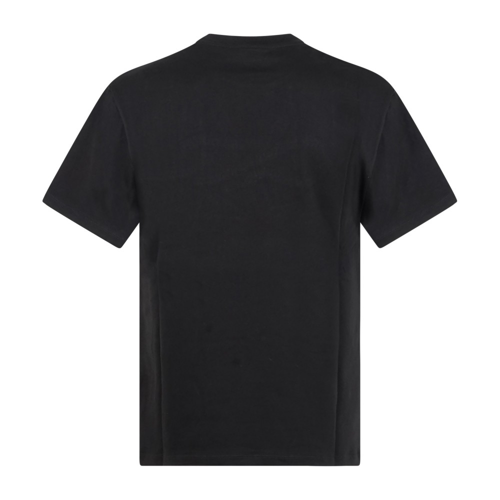 Propaganda - T-shirt nera Logo Studs manica corta con ricamo a borchie su