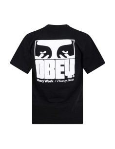 Obey - T-shirt nera Heavy Ideas con stampa siligrafica sul fronte e sul retro