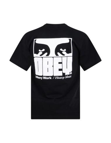 Obey - T-shirt nera Heavy Ideas con stampa siligrafica sul fronte e sul retro
