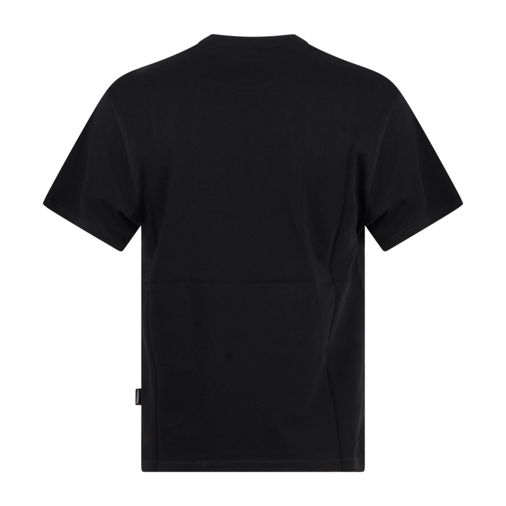 Propaganda - T-shirt nera Habits manica corta con stampa serigrafica su fronte
