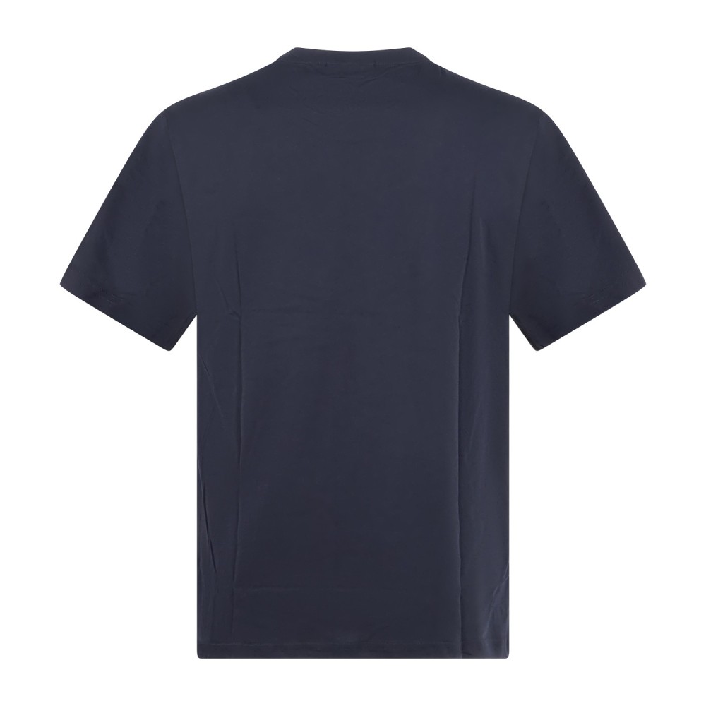 Emporio Armani - T-shirt blu manica corta con patch logo sul petto per uomo |