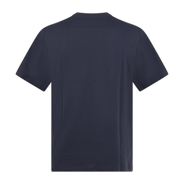 Emporio Armani - T-shirt blu manica corta con patch logo sul petto per uomo |
