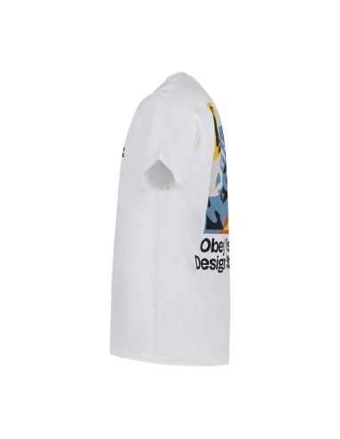 Obey - T-shirt bianca Visual Disual con stampa siligrafica sul fronte e sul