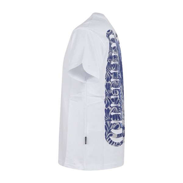 Propaganda - T-shirt bianca Ribs Delft manica corta con stampa logo fronte