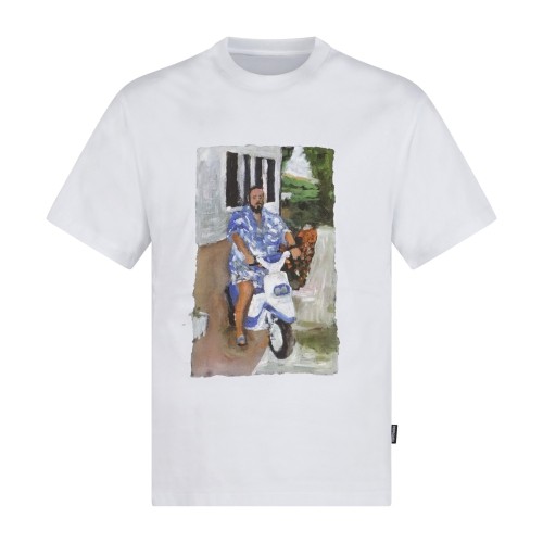 Propaganda - T-shirt bianca Nessun Dorma manica corta con stampa su fronte e