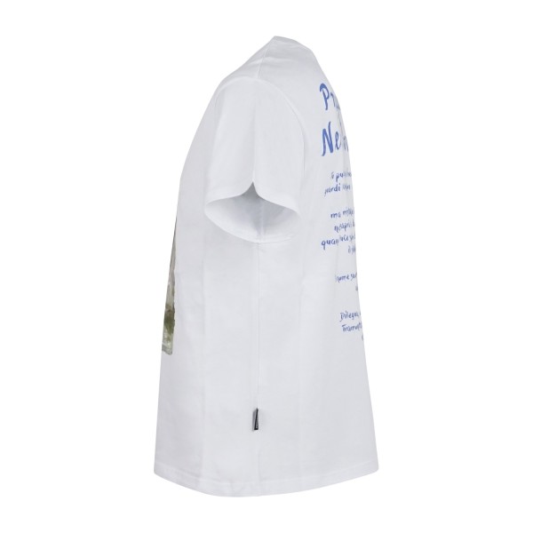 Propaganda - T-shirt bianca Nessun Dorma manica corta con stampa su fronte e