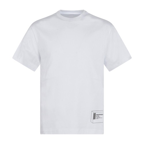 Propaganda - T-shirt bianca Champ manica corta con stampa su fronte e retro per 2