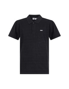 Obey - Polo nera BOLD maniche corte con lavorazione jacquard per uomo |